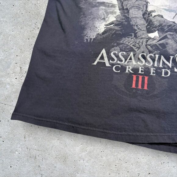Assassin’s Creed III 2012 Promo Sleeveless Cutoff T-Shirt Black XL Ubisoft Gamer - Picture 5 of 10